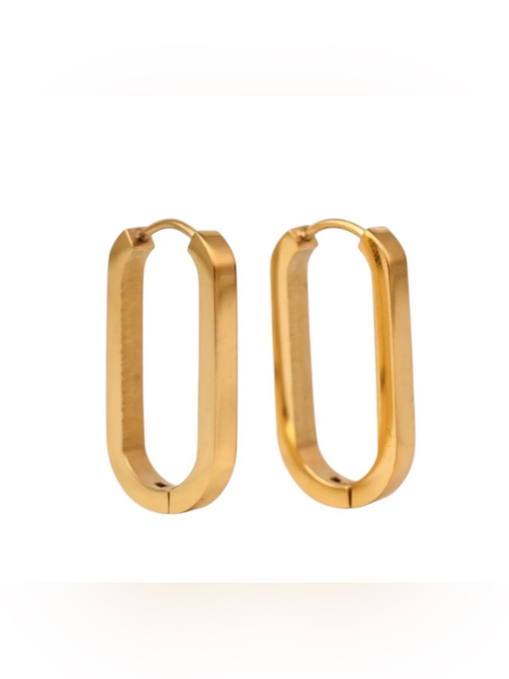 14k Gold Plated Long Hoop Earrings